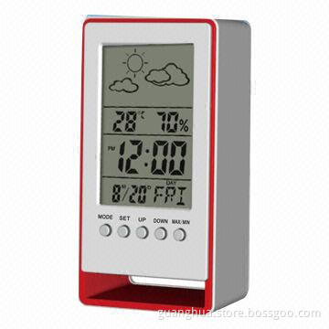 Cheap alarm clock with weather station and humidity display